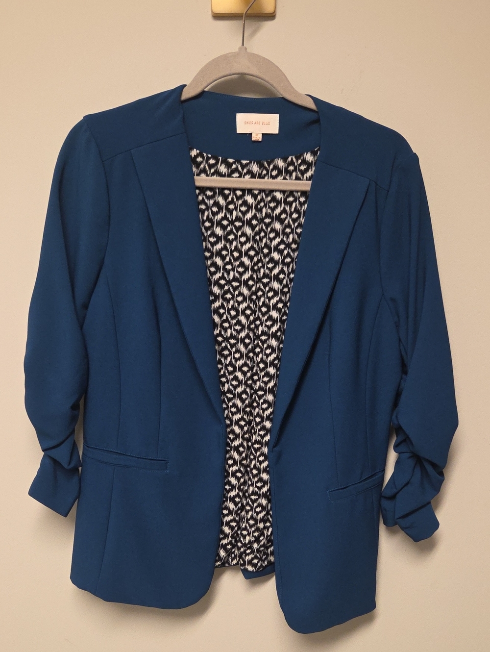 Skies Are Blue Ruched Sleeve Blazer, Women's Medium, From Stitch Fix
